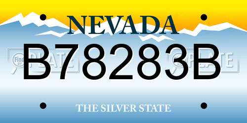 B78283B Nevada License Plate