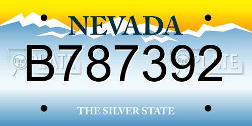 B787392 Nevada License Plate