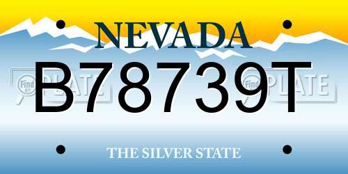 B78739T Nevada License Plate