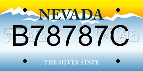 B78787C Nevada License Plate