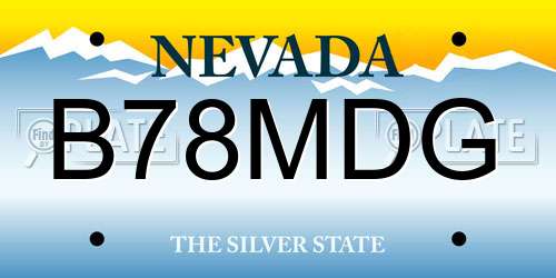 B78MDG Nevada License Plate
