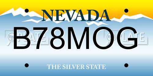 B78MOG Nevada License Plate