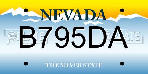 B795DA Nevada License Plate