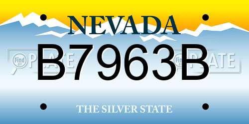 B7963B Nevada License Plate