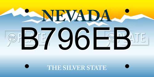 B796EB Nevada License Plate