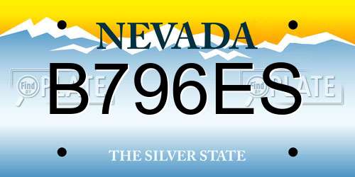 B796ES Nevada License Plate