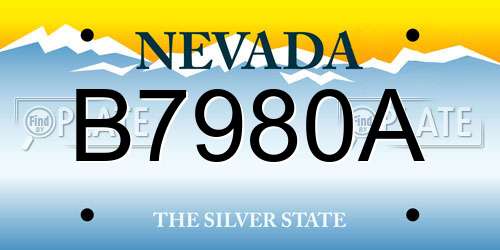 B7980A Nevada License Plate
