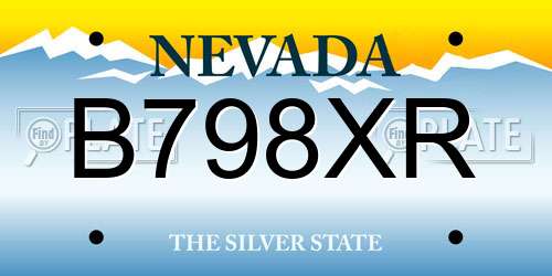 B798XR Nevada License Plate