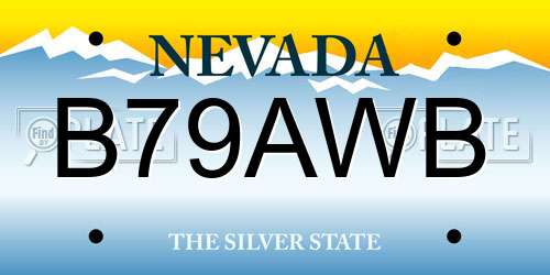 B79AWB Nevada License Plate