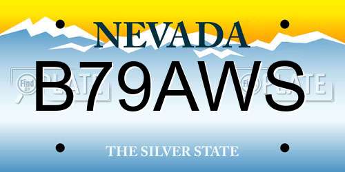 B79AWS Nevada License Plate