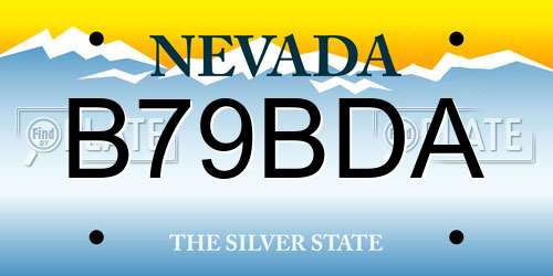 B79BDA Nevada License Plate