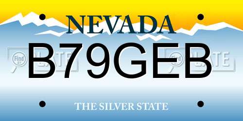 B79GEB Nevada License Plate