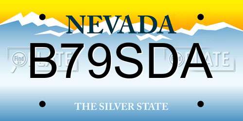 B79SDA Nevada License Plate