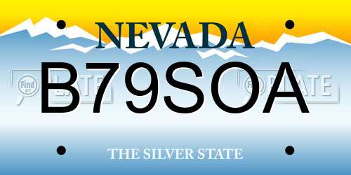 B79SOA Nevada License Plate
