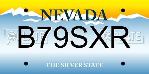 B79SXR Nevada License Plate