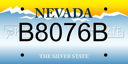 B8076B Nevada License Plate