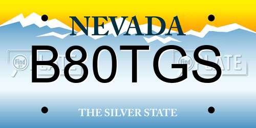 B80TGS Nevada License Plate