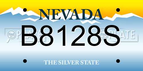 B8128S Nevada License Plate