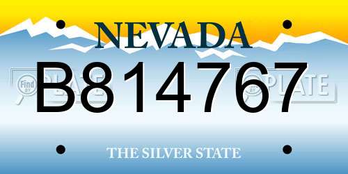 B814767 Nevada License Plate