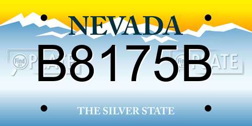 B8175B Nevada License Plate