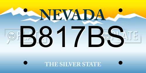 B817BS Nevada License Plate