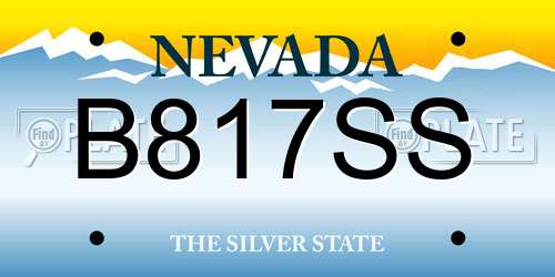 B817SS Nevada License Plate