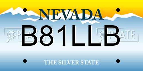 B81LLB Nevada License Plate