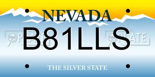 B81LLS Nevada License Plate