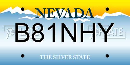 B81NHY Nevada License Plate