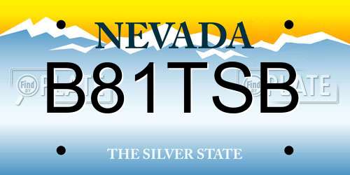 B81TSB Nevada License Plate