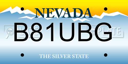 B81UBG Nevada License Plate