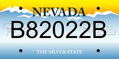 B82022B Nevada License Plate