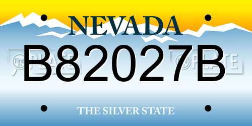 B82027B Nevada License Plate