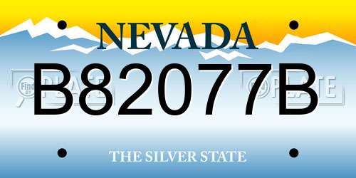 B82077B Nevada License Plate