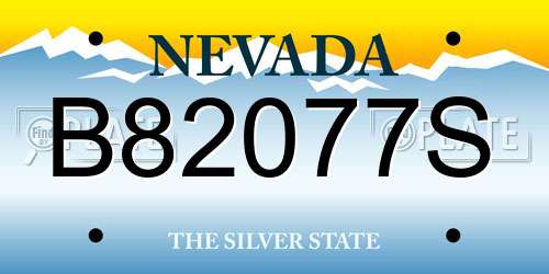 B82077S Nevada License Plate