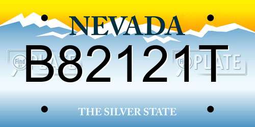B82121T Nevada License Plate