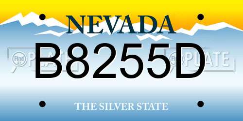 B8255D Nevada License Plate