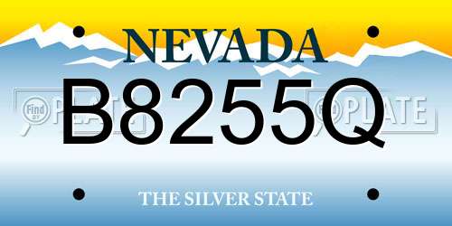 B8255Q Nevada License Plate