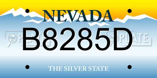 B8285D Nevada License Plate