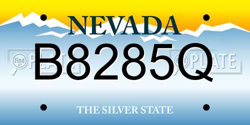 B8285Q Nevada License Plate