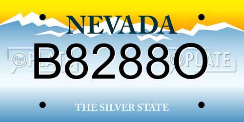 B8288O Nevada License Plate