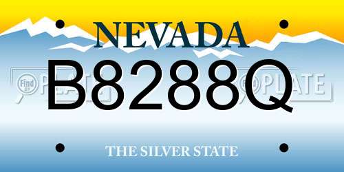 B8288Q Nevada License Plate