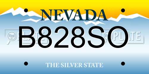 B828SO Nevada License Plate