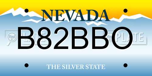 B82BBO Nevada License Plate