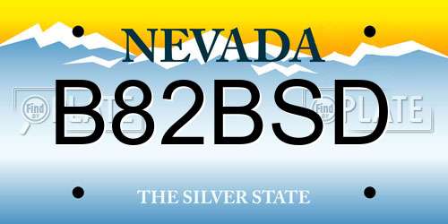 B82BSD Nevada License Plate