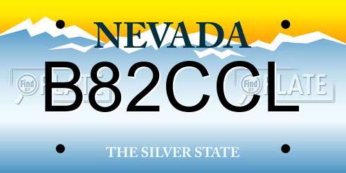 B82CCL Nevada License Plate