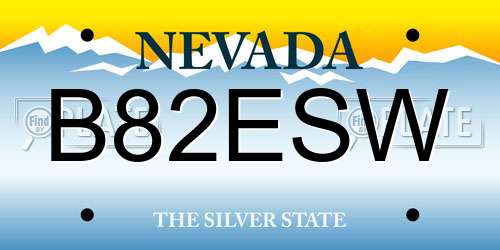 B82ESW Nevada License Plate