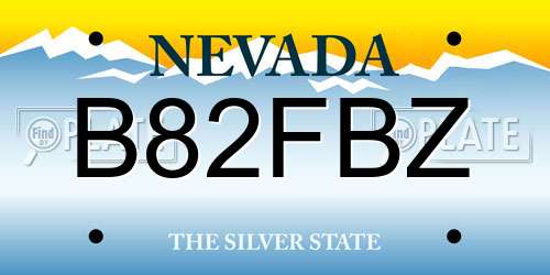 B82FBZ Nevada License Plate