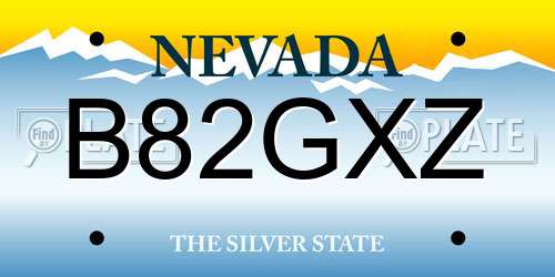 B82GXZ Nevada License Plate