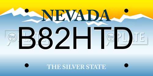 B82HTD Nevada License Plate